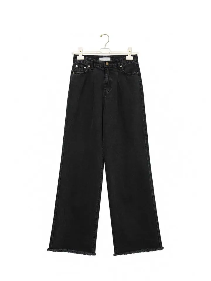 Paper Moon - Korean Women Fashion - #thatsdarling - pin - tuck detail wide black jeans - 5