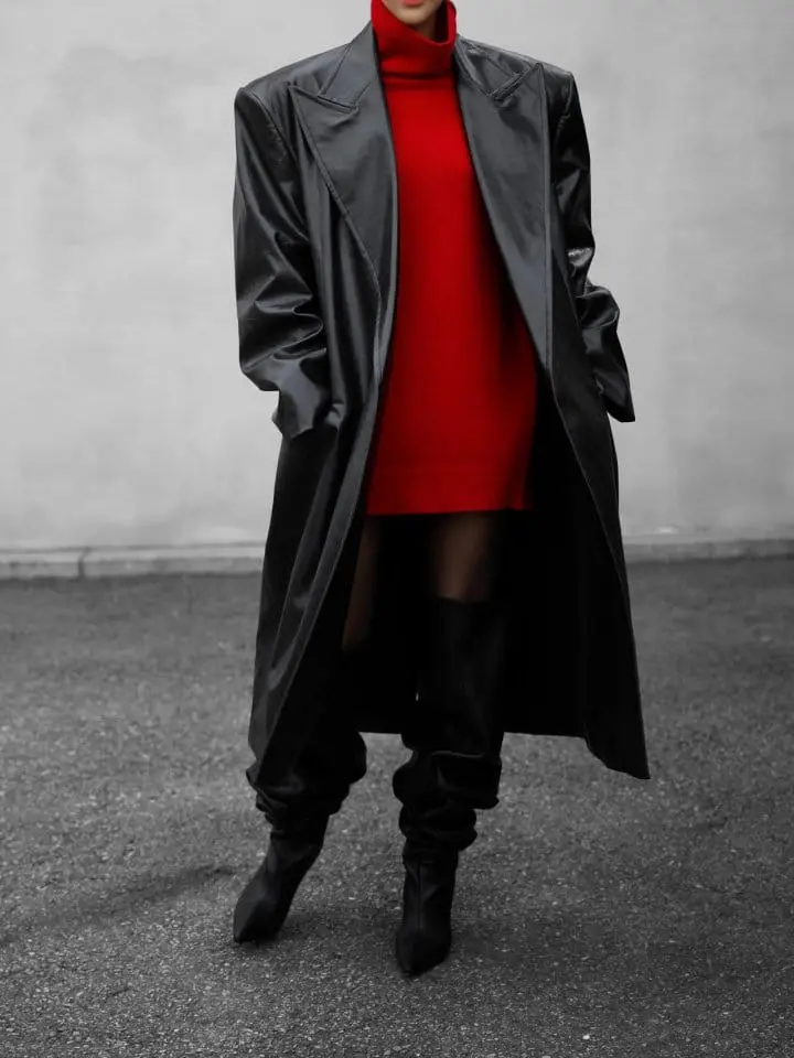 Paper Moon - Korean Women Fashion - #shopsmall - LUX peaked lapel detail vegan washed leather coat - 4