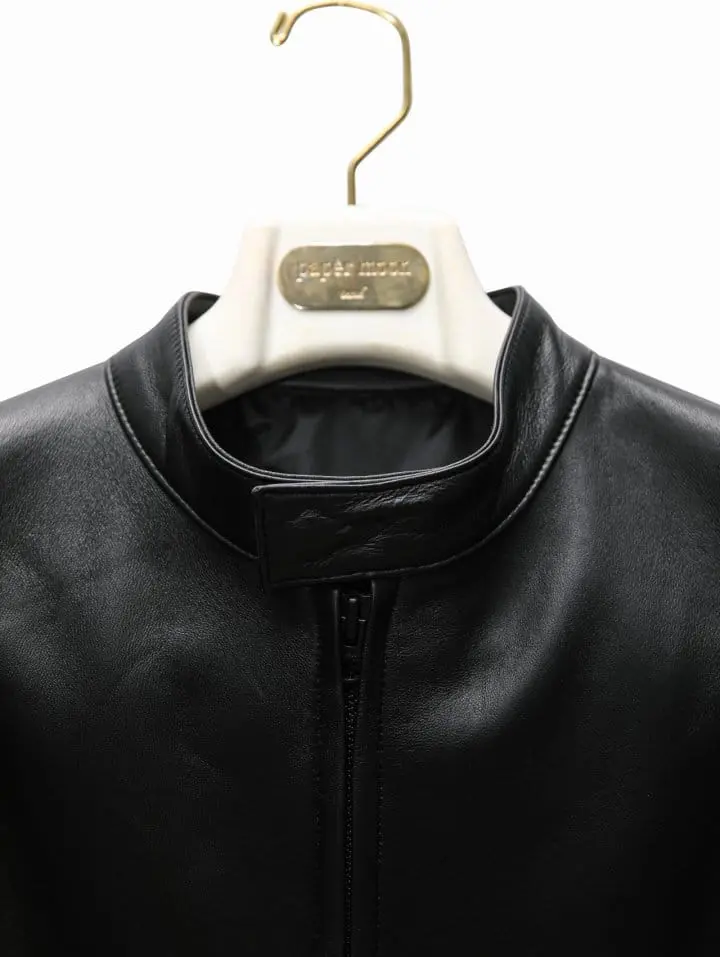 Paper Moon - Korean Women Fashion - #thatsdarling - LUX oversized lambskin leather racer biker jacket - 9