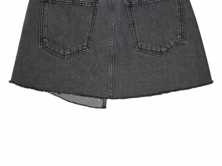 Paper Moon - Korean Women Fashion - #thatsdarling - unbalanced wrap detail denim mini skirt - 9