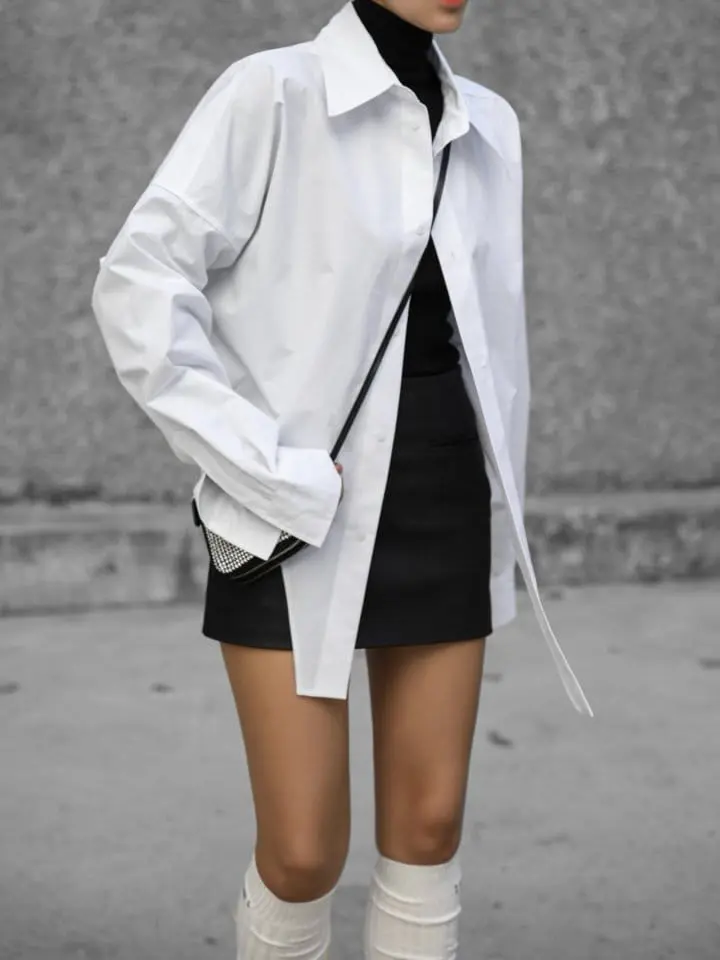 Paper Moon - Korean Women Fashion - #shopsmall - bodysuit detail button down shirt - 4