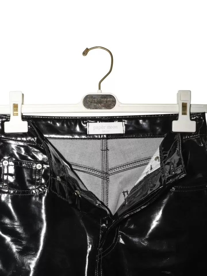 Paper Moon - Korean Women Fashion - #thelittlethings - patent vegan leather coated straight pants - 11