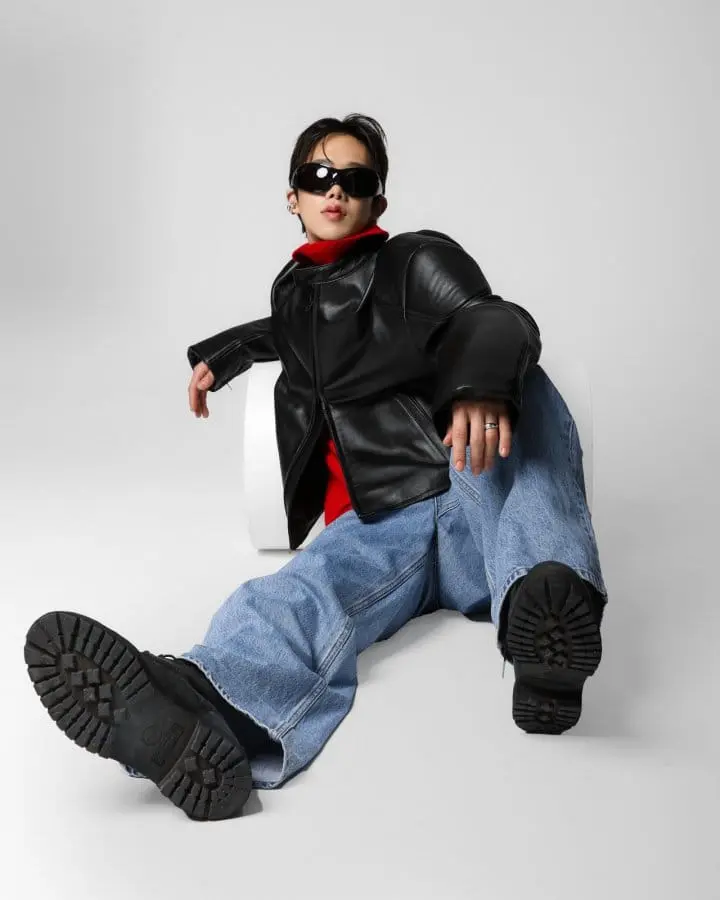 Paper Moon - Korean Women Fashion - #vintageinspired - LUX oversized lambskin leather racer biker jacket - 3