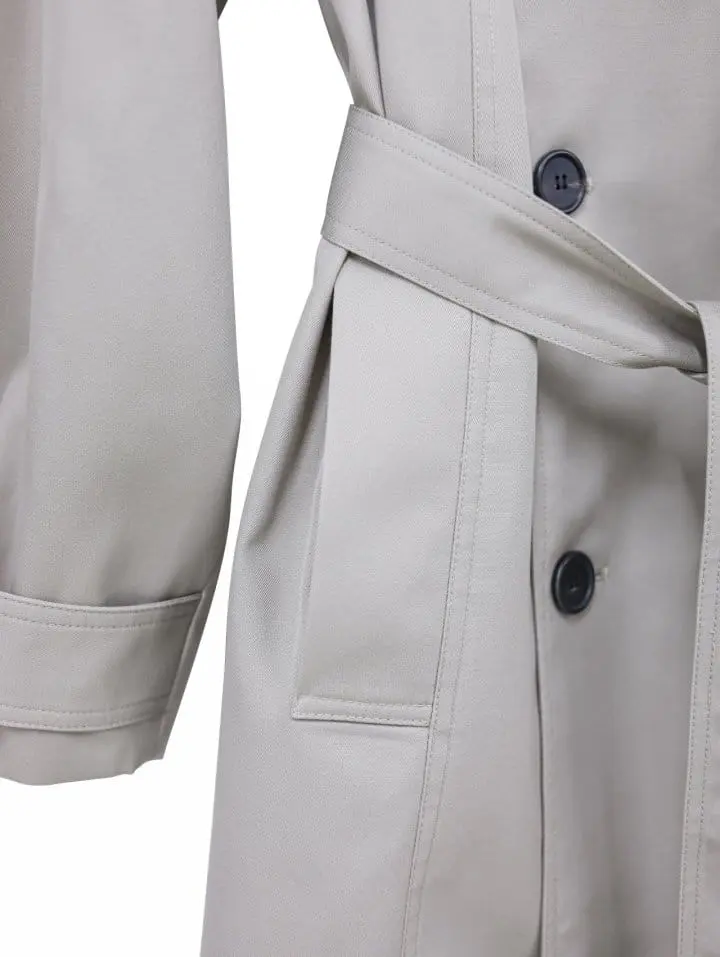 Paper Moon - Korean Women Fashion - #vintagekidsstyle - padded detail oversized double breasted trench coat - 11