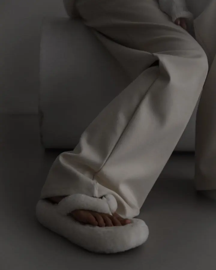 Paper Moon - Korean Women Fashion - #vintagekidsstyle - herringbone fabric banded wide trousers