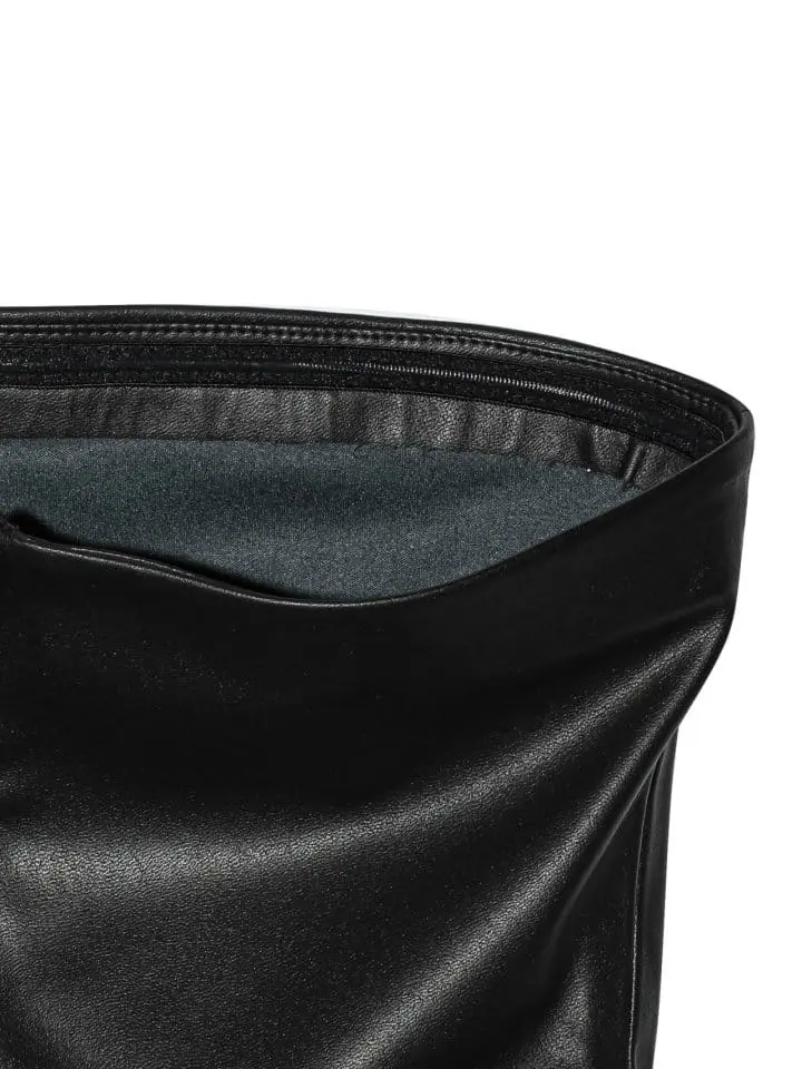 Paper Moon - Korean Women Fashion - #womensfashion - off shoulder vegan leather tube top - 11