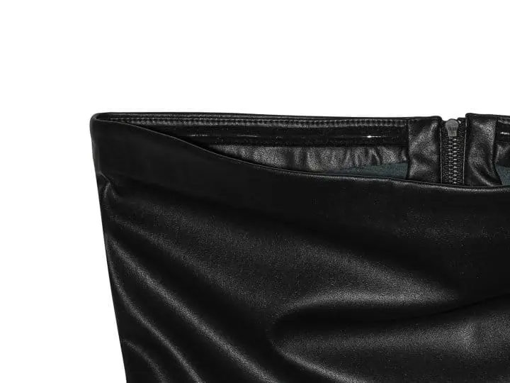 Paper Moon - Korean Women Fashion - #womensfashion - off shoulder vegan leather tube top - 7
