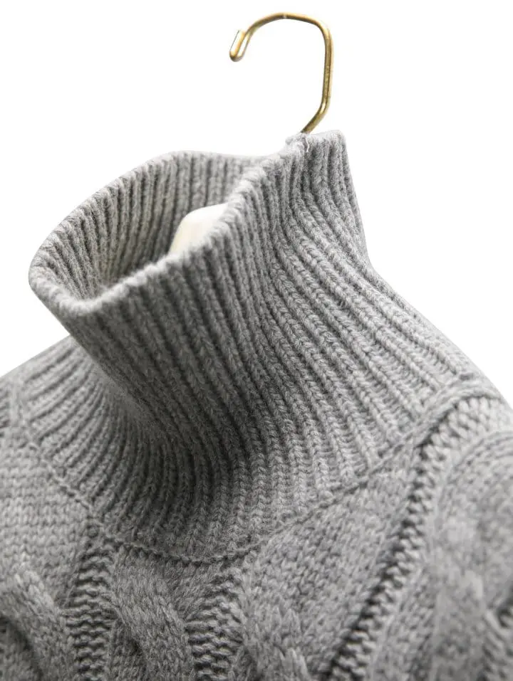 Paper Moon - Korean Women Fashion - #womensfashion - twisted chunky detail turtleneck knit cape top - 7