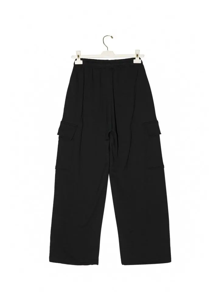 Paper Moon - Korean Women Fashion - #momslook - cargo pocket wide sweatpants - 4