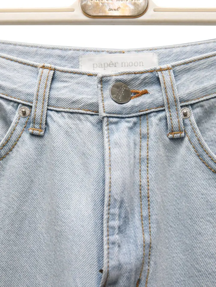 Paper Moon - Korean Women Fashion - #womensfashion - iced blue wide leg flared denim jeans - 7