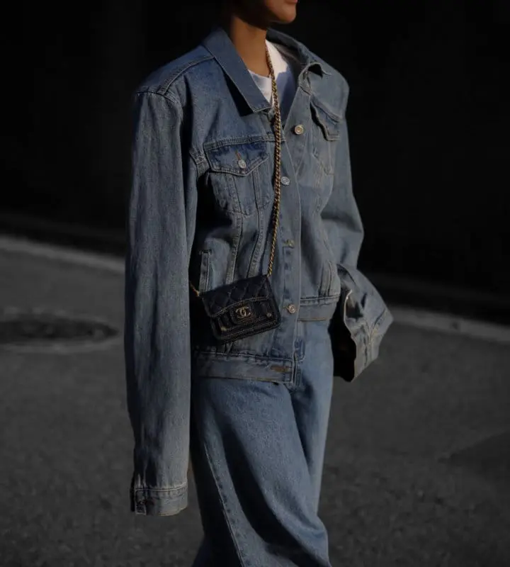 Paper Moon - Korean Women Fashion - #womensfashion - maxi padded shoulder oversized denim jacket