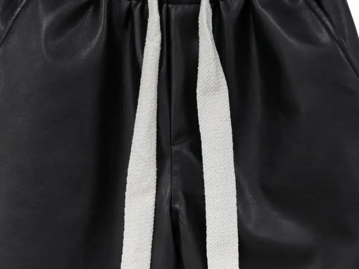 Paper Moon - Korean Women Fashion - #womensfashion - drawstring leather wide culottes trousers  - 9