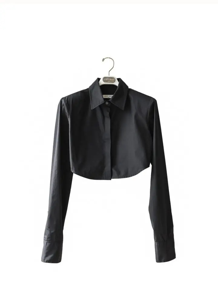Paper Moon - Korean Women Fashion - #womensfashion - LUX shoulder pad cropped button down shirt - 2