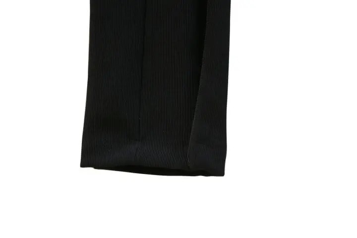 Paper Moon - Korean Women Fashion - #womensfashion - ribbed side slit leggings - 5