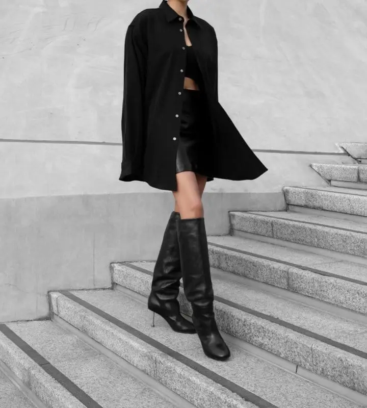 Paper Moon - Korean Women Fashion - #womensfashion - metallic leather mini skirt - 6