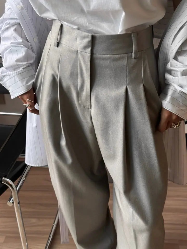 Paper Moon - Korean Women Fashion - #womensfashion - soft touch pin tuck wide trousers