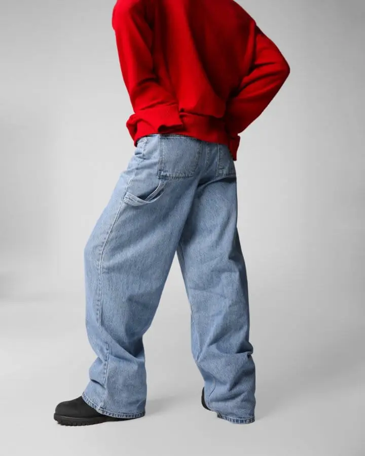 Paper Moon - Korean Women Fashion - #womensfashion - side hammer loop detail relaxed fit denim pants