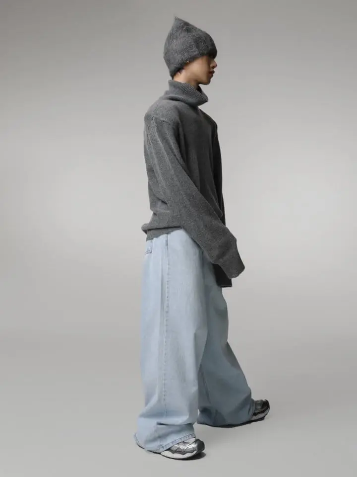 Paper Moon - Korean Women Fashion - #womensfashion - iced blue wide leg flared denim jeans - 5