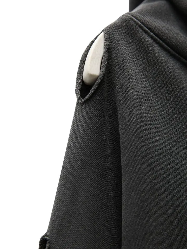 Paper Moon - Korean Women Fashion - #womensfashion - oversized pigment cutted detail hoodie - 7