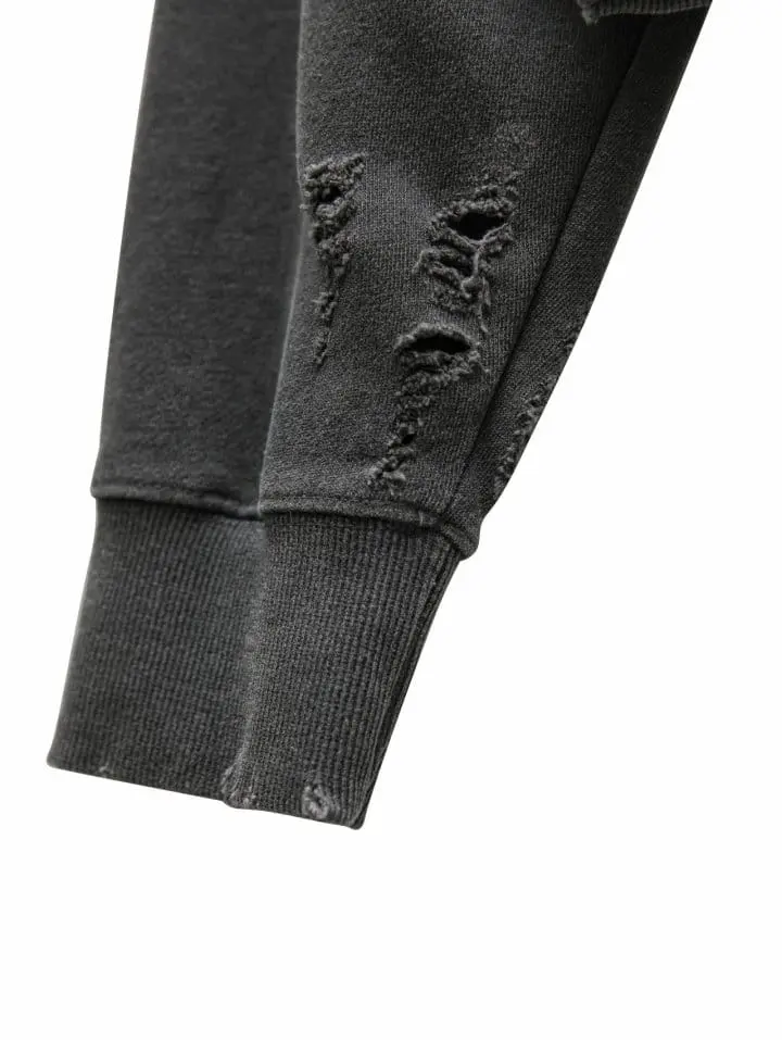 Paper Moon - Korean Women Fashion - #womensfashion - oversized pigment cutted detail hoodie - 9