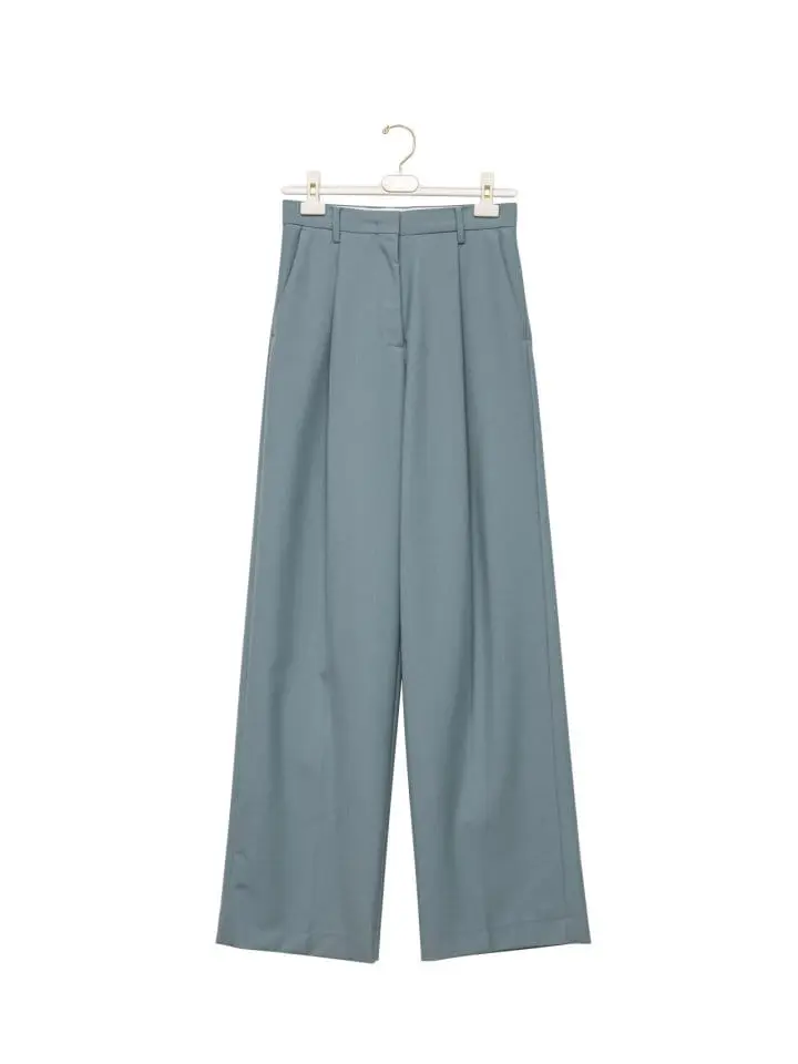 Paper Moon - Korean Women Fashion - #womensfashion - high waist one pleated wide trousers - 5