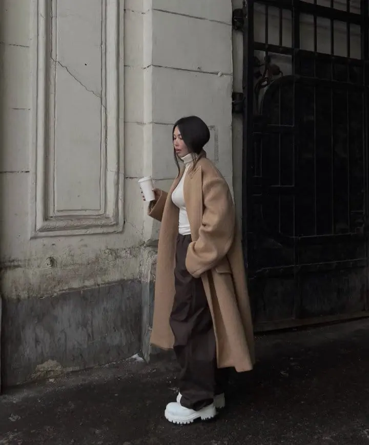 Paper Moon - Korean Women Fashion - #womensfashion - peaked lapel detail mohair maxi oversized coat