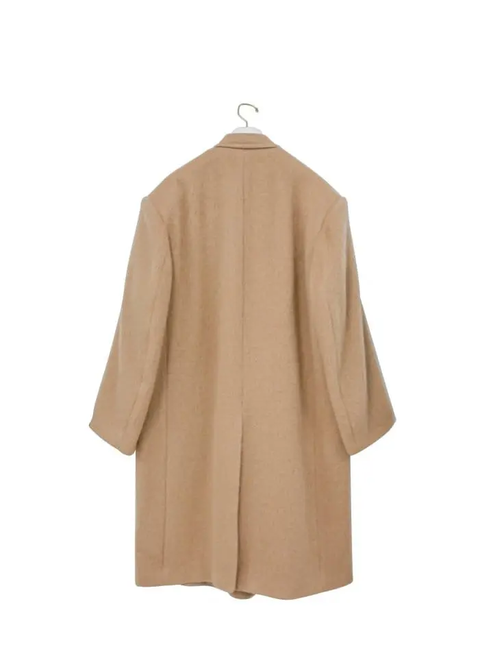 Paper Moon - Korean Women Fashion - #womensfashion - peaked lapel detail mohair maxi oversized coat - 7