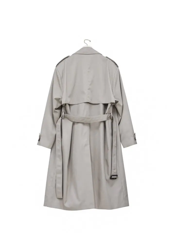 Paper Moon - Korean Women Fashion - #womensfashion - padded detail oversized double breasted trench coat - 3