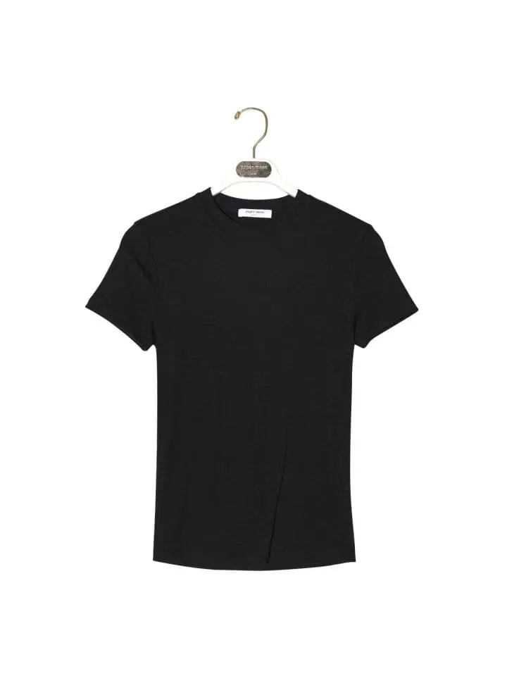 Paper Moon - Korean Women Fashion - #womensfashion - ribbed slim crewneck basic t ~ shirt