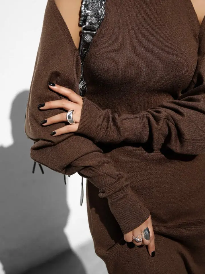 Paper Moon - Korean Women Fashion - #womensfashion - cropped volume bolero knit cardigan - 5