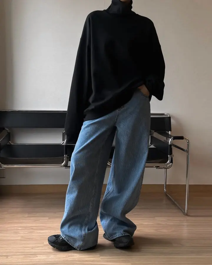Paper Moon - Korean Women Fashion - #womensfashion - oversized turtleneck sweatshirt - 2