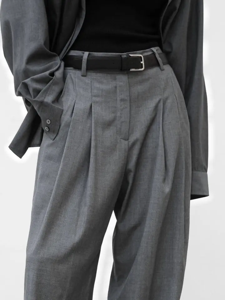 Paper Moon - Korean Women Fashion - #womensfashion - maxi length wide pin ~ tuck trouses - 3