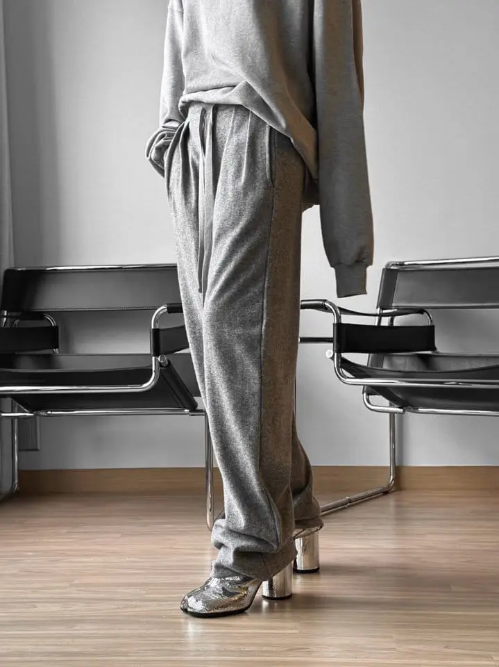 Paper Moon - Korean Women Fashion - #momslook - wool two pin ~ tuck detail lounge trousers - 4