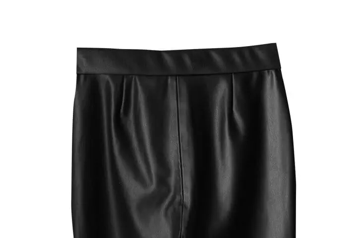 Paper Moon - Korean Women Fashion - #womensfashion - leather cropped flare pants - 10