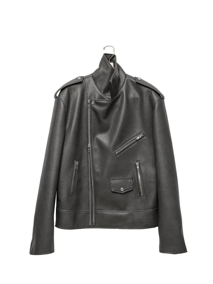 Paper Moon - Korean Women Fashion - #womensfashion - Chunky Zipped Vegan L Biker Jacket - 6