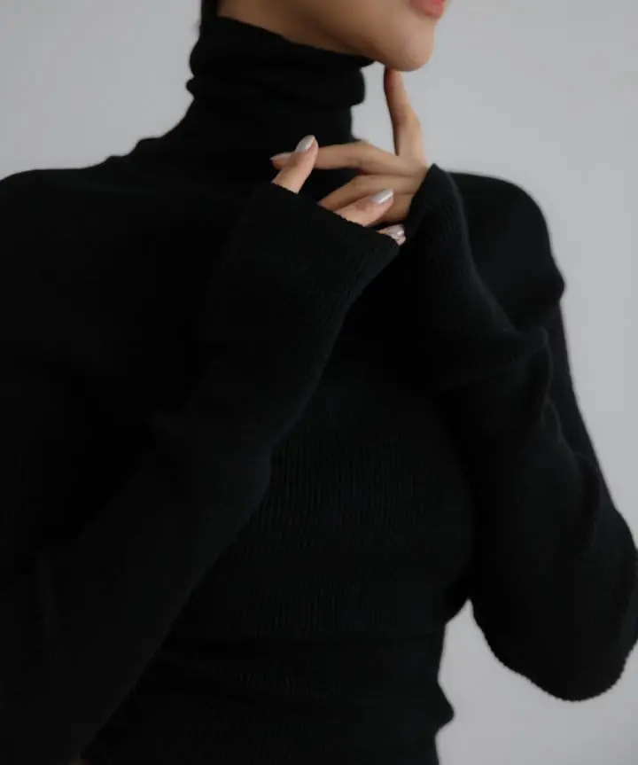 Paper Moon - Korean Women Fashion - #womensfashion - Turtleneck Ribbed Knit Top - 2