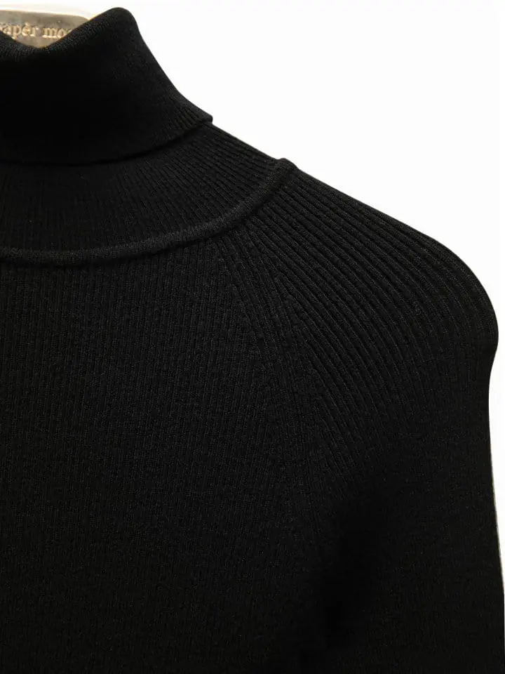 Paper Moon - Korean Women Fashion - #womensfashion - Turtleneck Ribbed Knit Top - 6
