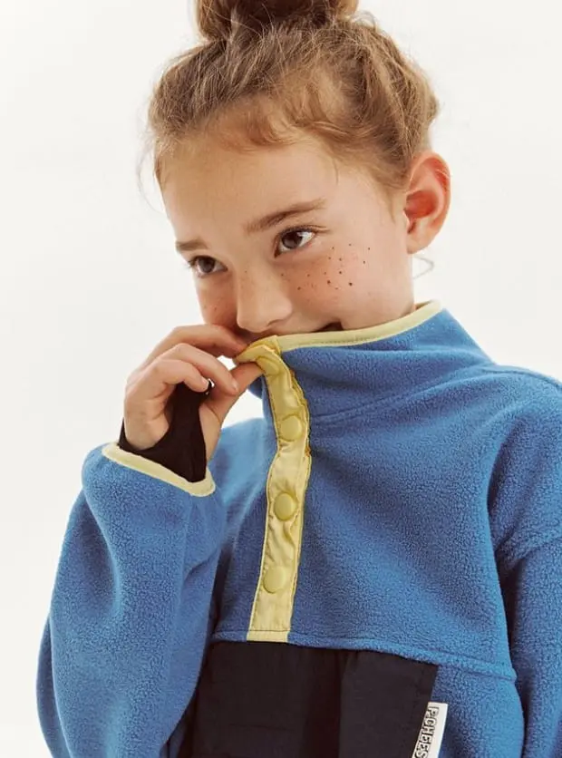 Peach-Cream - Korean Junior Fashion - #littlefashionista - Fleece Half Pullover - 2