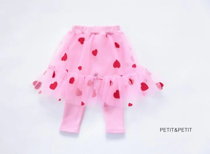Petit & Petit - Korean Children Fashion - #childofig - Heart Sha Skirt Leggings - 2