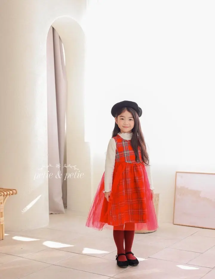 Petit & Petit - Korean Children Fashion - #childrensboutique - Merry Check One-piece - 2