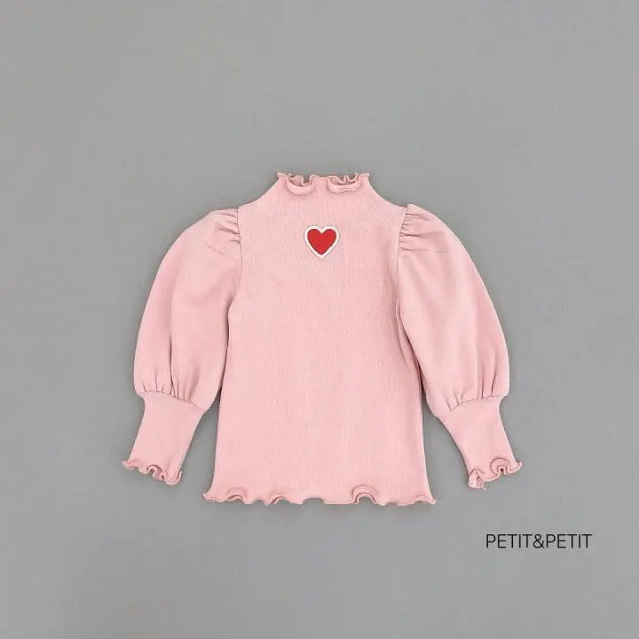 Petit & Petit - Korean Children Fashion - #fashionkids - Heart Shirring Tee - 2