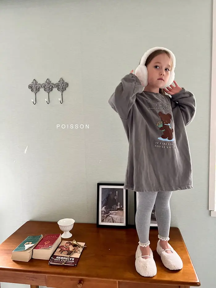 Poisson - Korean Children Fashion - #Kfashion4kids - Bear Long Tee - 11