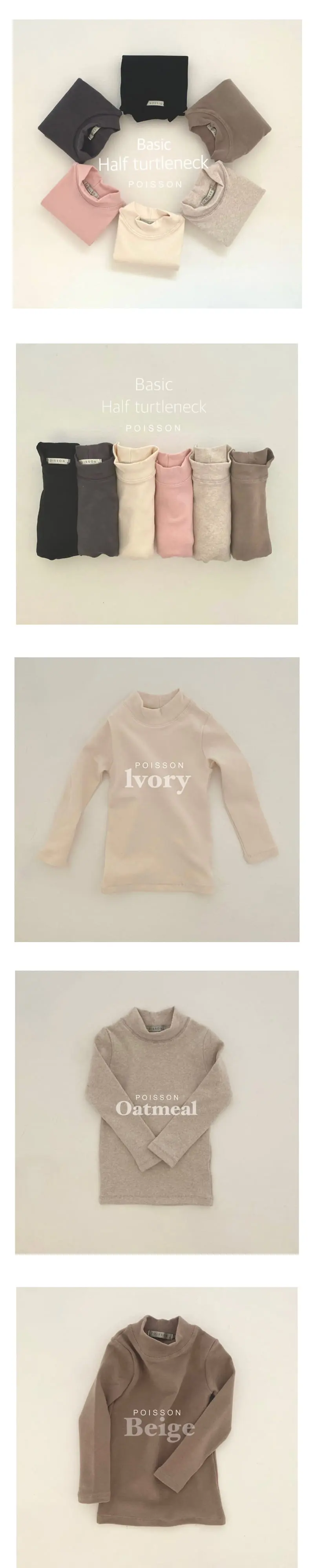 Poisson - Korean Children Fashion - #childofig - Winter Half Turtleneck Tee - 2