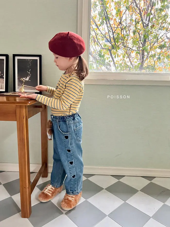 Poisson - Korean Children Fashion - #designkidswear - Kitch Heart Jeans - 5
