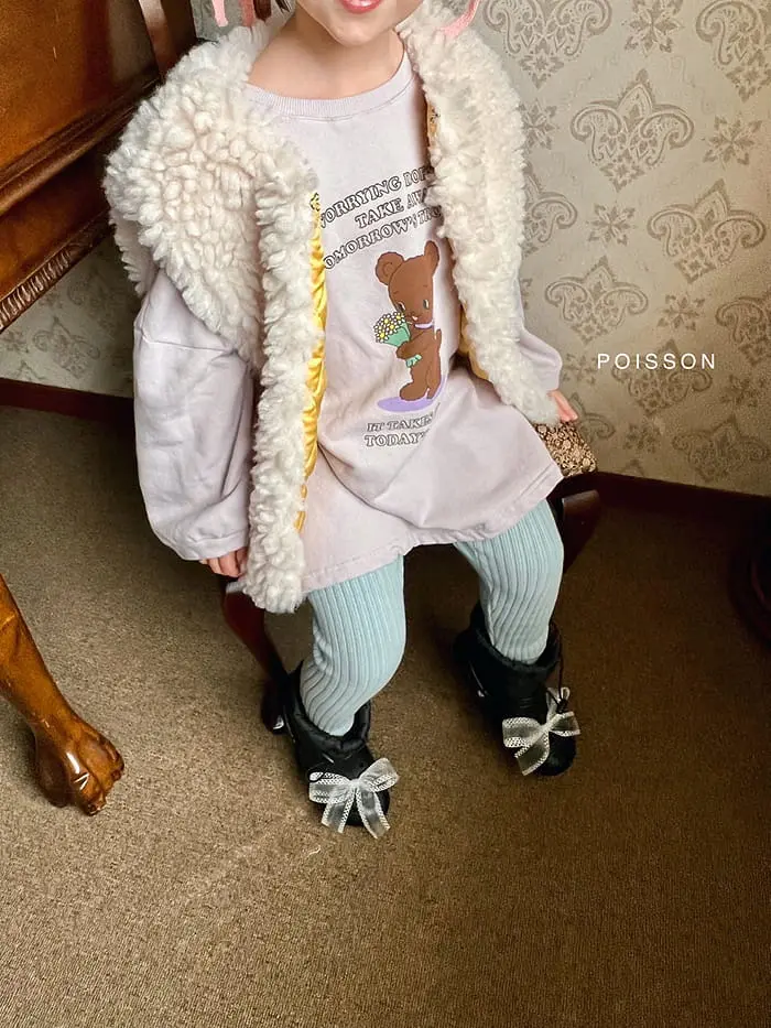 Poisson - Korean Children Fashion - #designkidswear - Bear Long Tee - 5