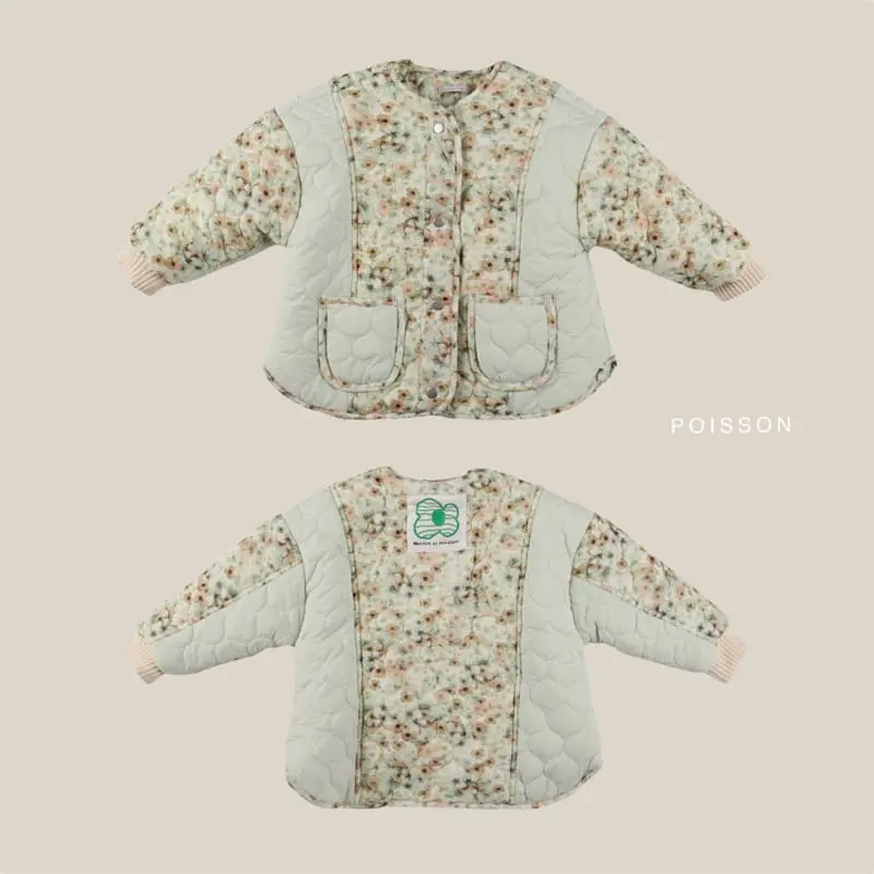 Poisson - Korean Children Fashion - #discoveringself - flower Padding Jacket