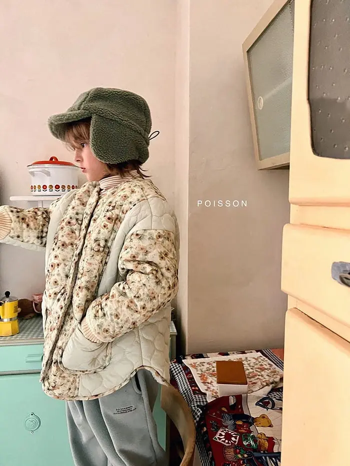 Poisson - Korean Children Fashion - #kidsshorts - flower Padding Jacket - 3