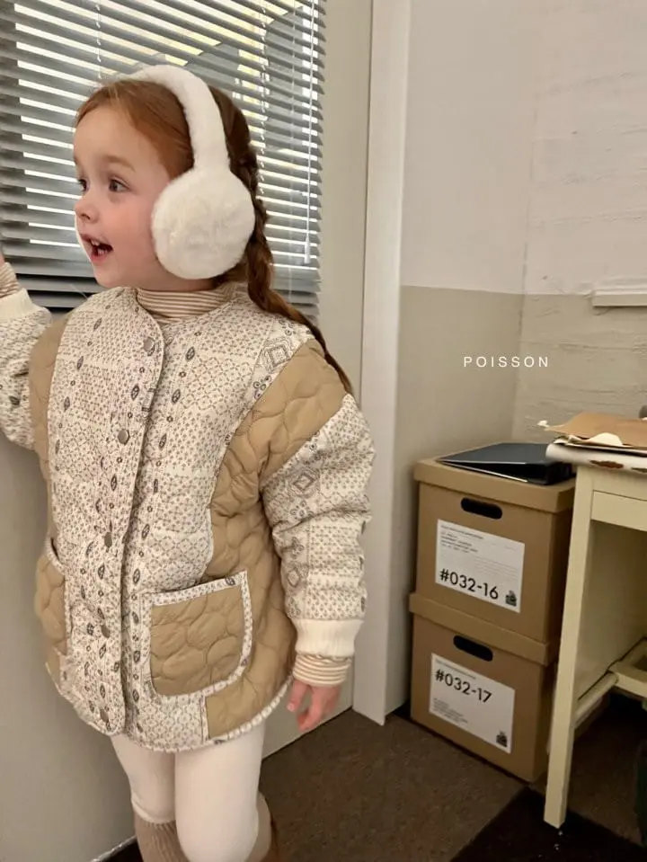 Poisson - Korean Children Fashion - #kidsstore - Paisely Padding Jacket - 9