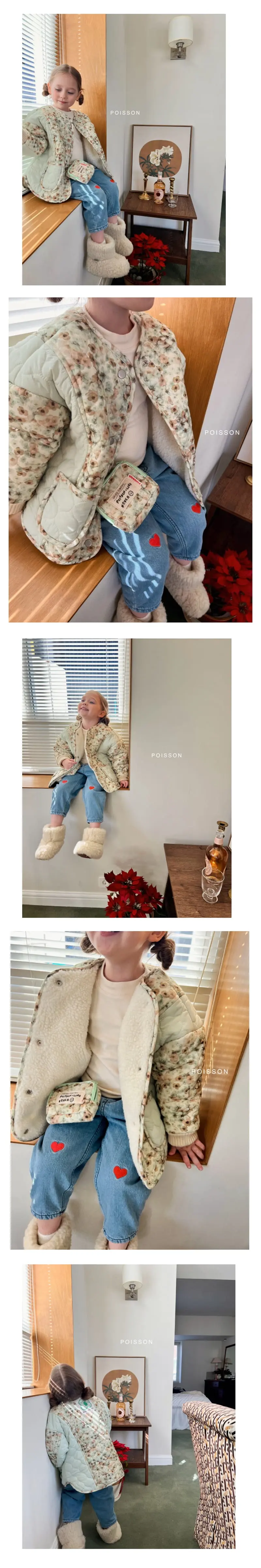 Poisson - Korean Children Fashion - #prettylittlegirls - flower Padding Jacket - 10