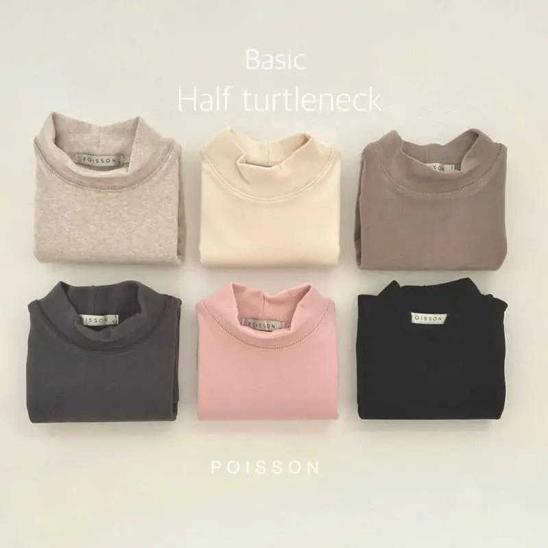 Poisson - Korean Children Fashion - #stylishchildhood - Winter Half Turtleneck Tee